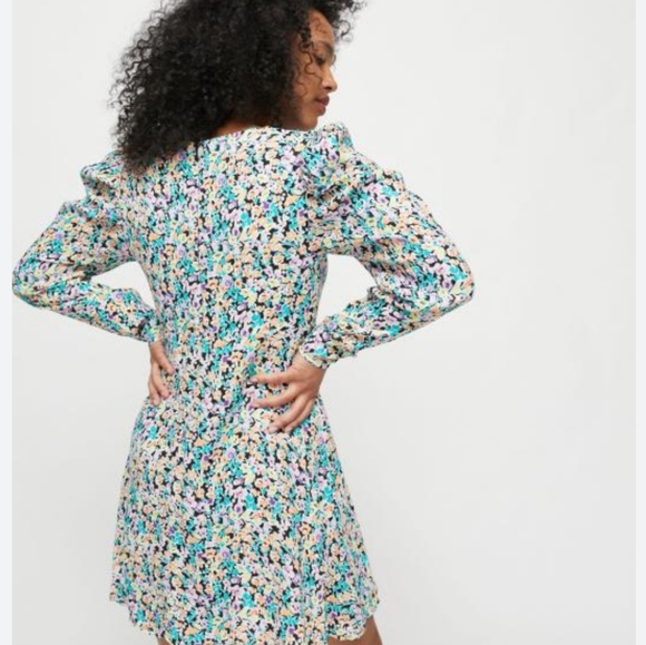 New Afrm Zion Puff Sleeve Mini Dress Size Small - Picture 6 of 11